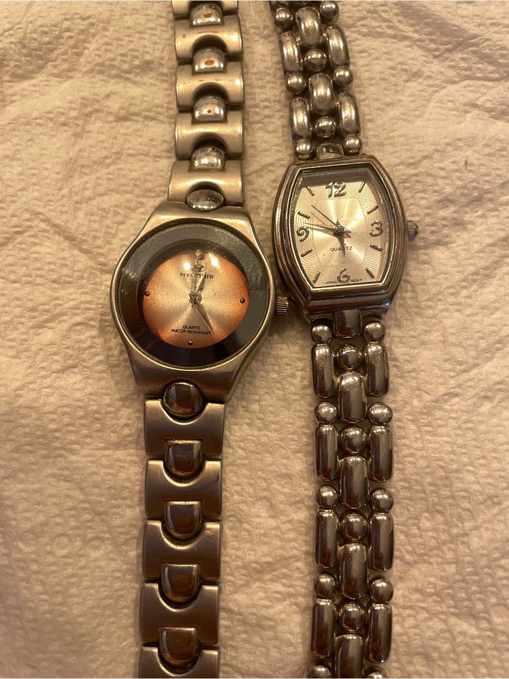 Silver and Copper-Tone Women's Bracelet Watch